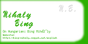 mihaly bing business card